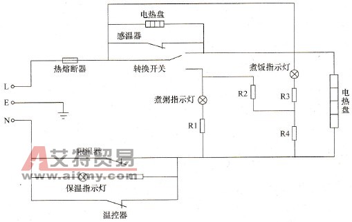 九阳JYF - 40YD03型电饭煲电气原理图